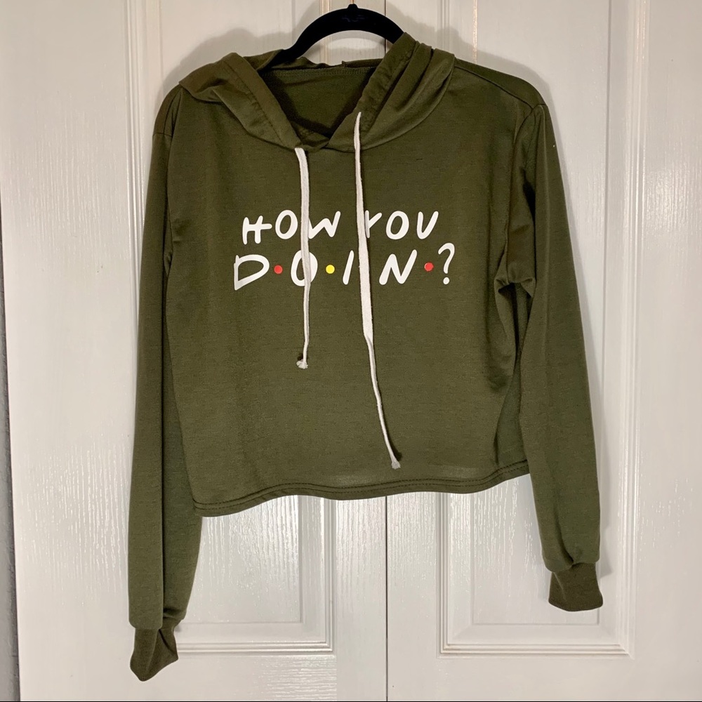 NWOT how you doin cropped sweatshirt L